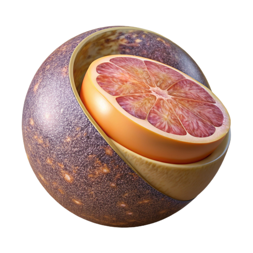 elegant classic Single Grapefruit Half Front View Cutout high quality png