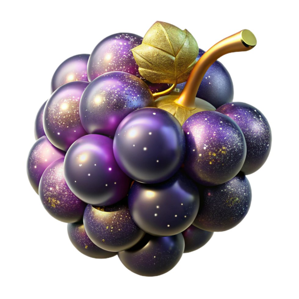 beautiful rustic Single Grape with Stem Transparent Cutout high resolution png