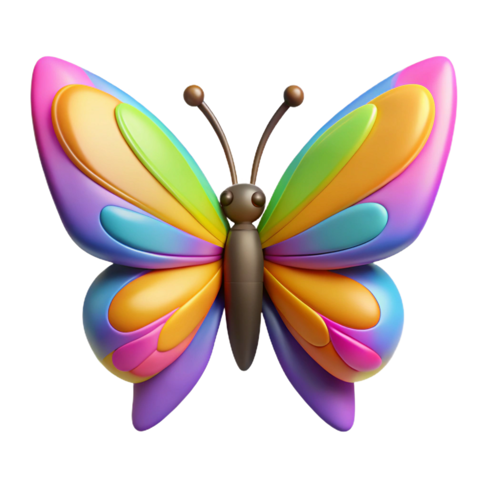 serene artistic A butterfly with colorful wings original png