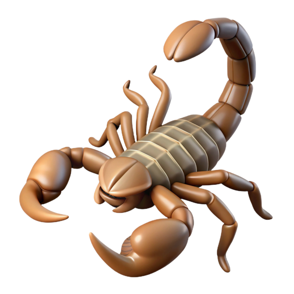 serene traditional A scorpion with its tail raised premium png