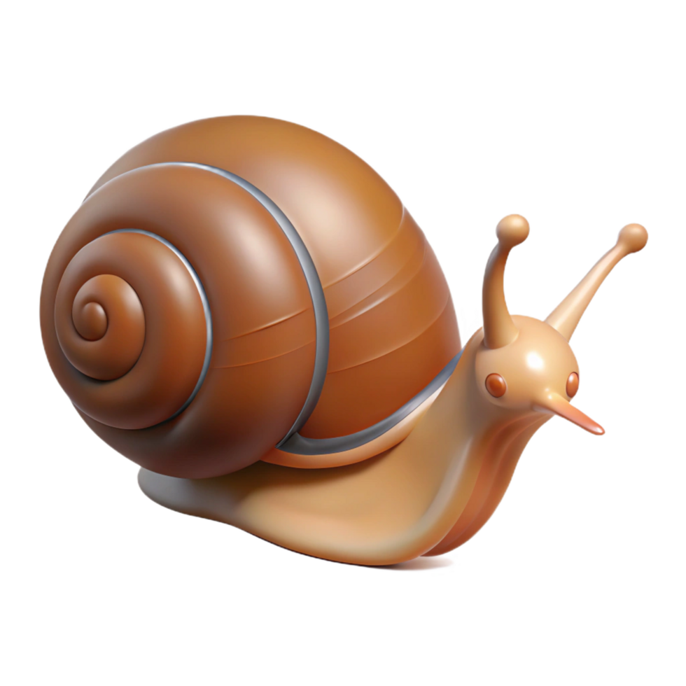 serene contemporary A snail crawling slowly high resolution png
