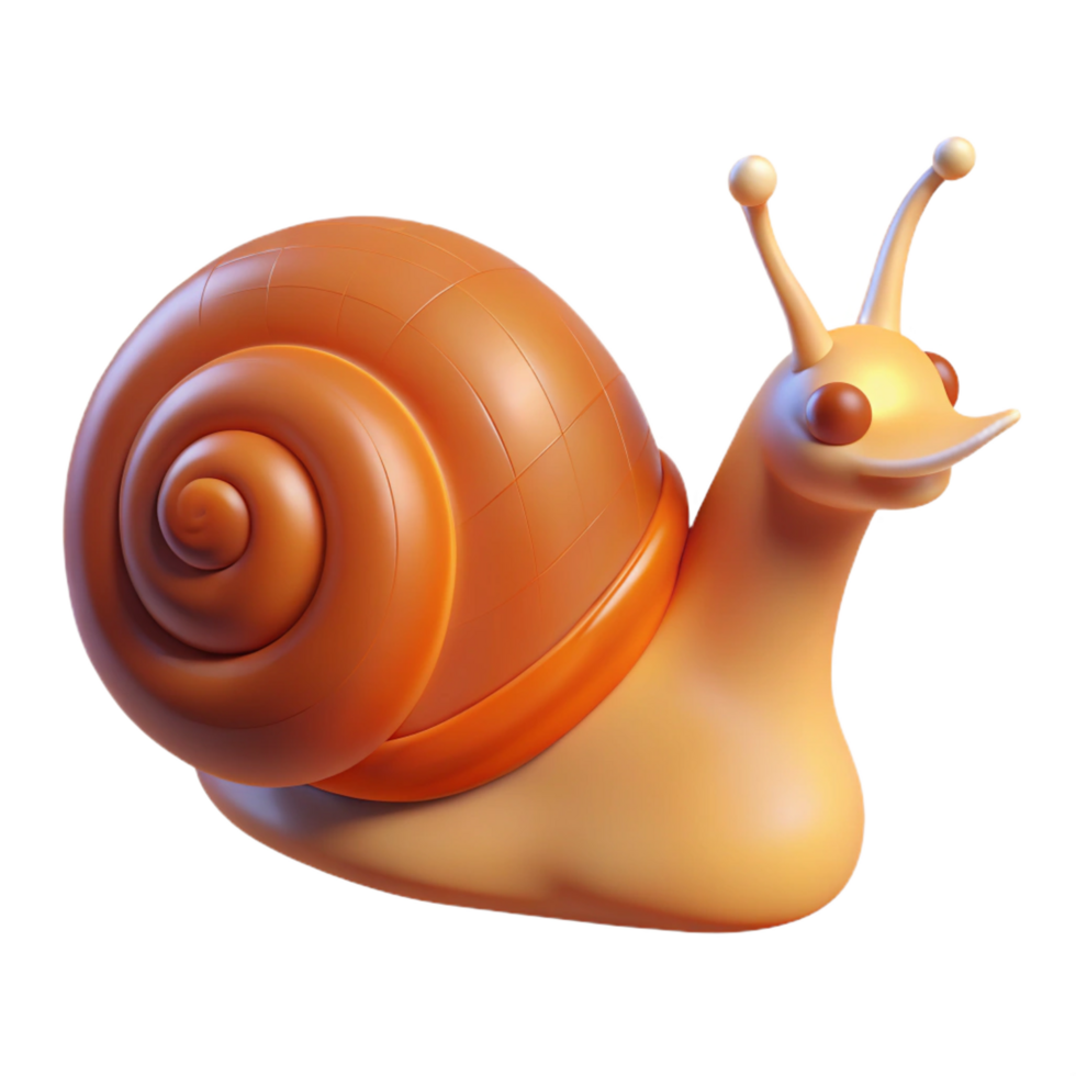 vibrant minimalist A snail crawling slowly high quality png