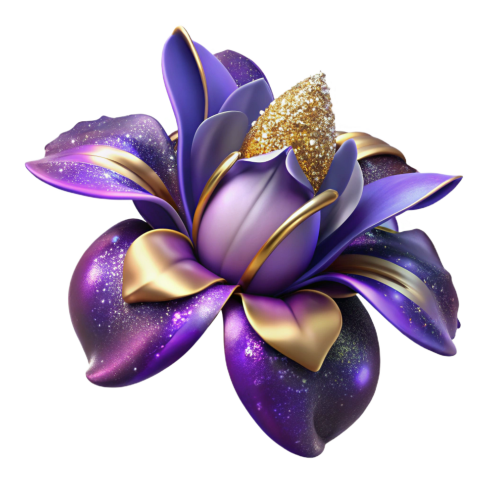 extraordinary rustic Single Iris Flower with Purple Petals Cutout png