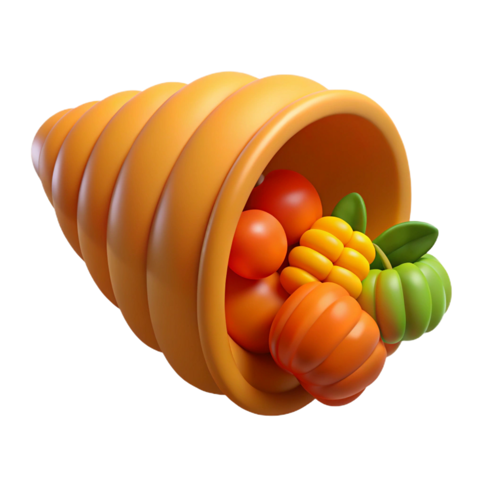 impressive vintage Cornucopia, horn of plenty, high resolution png