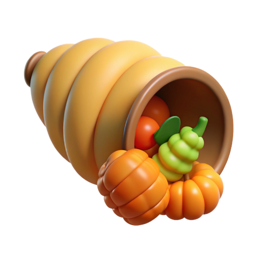 elegant minimalist Cornucopia, horn of plenty, high quality png