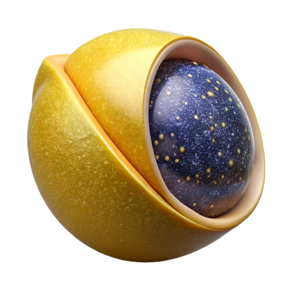 serene modern Single Lemon Cut in Half Cutout detailed png