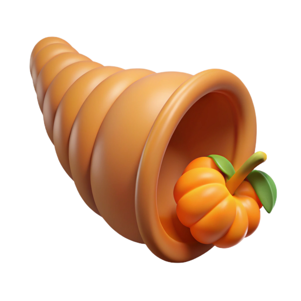 vibrant abstract Cornucopia, horn of plenty, original png