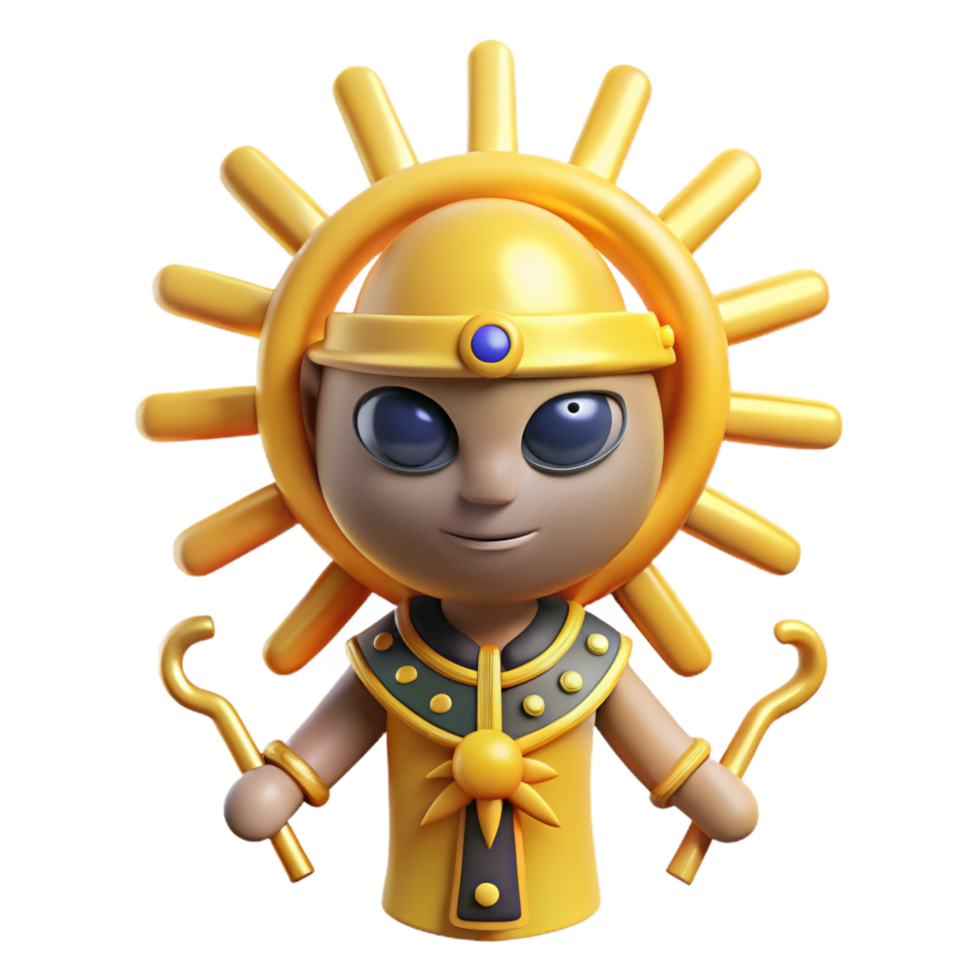 dramatic contemporary Ra, Egyptian sun god, 4K png