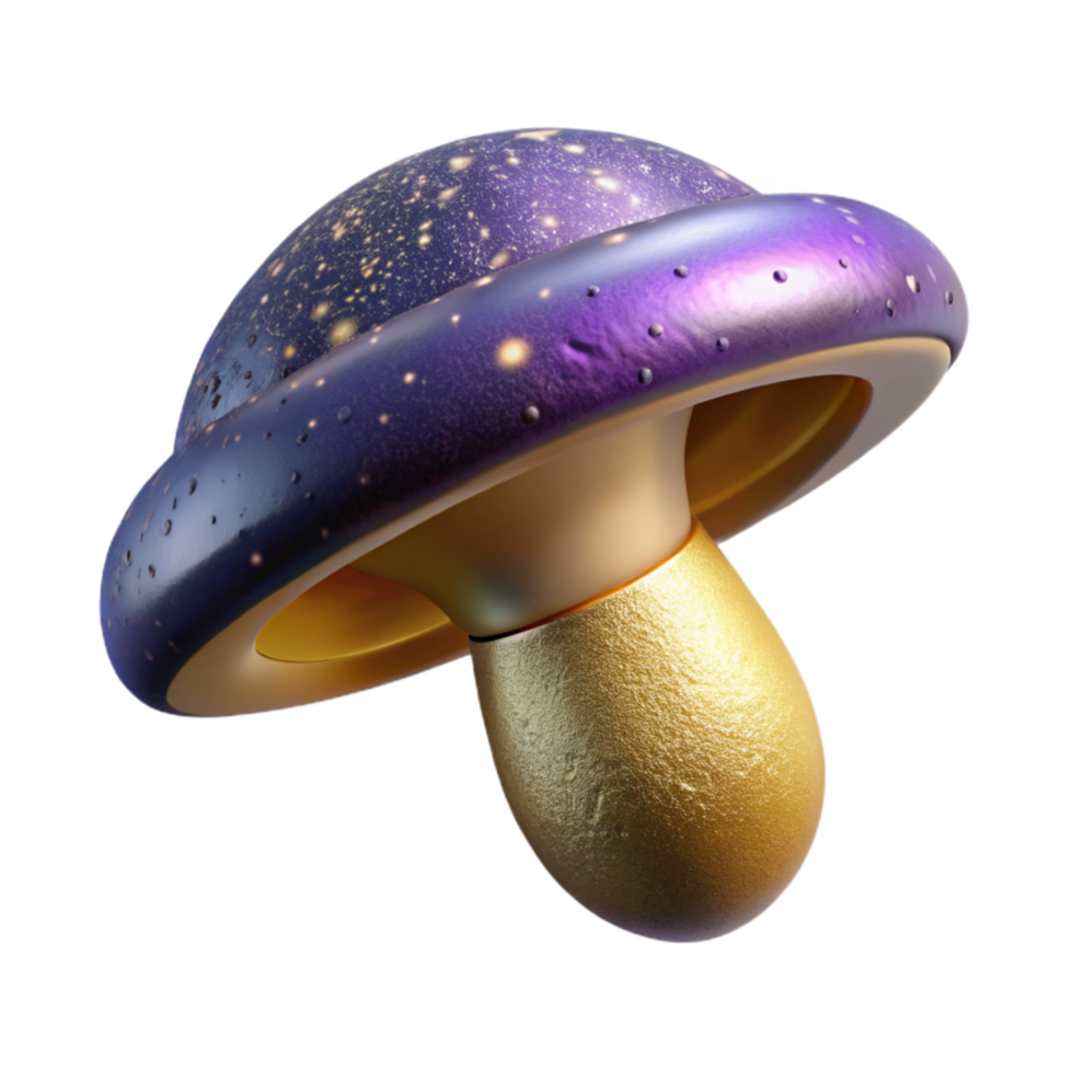 impressive artistic Single Mushroom Cap Top View Isolated original png