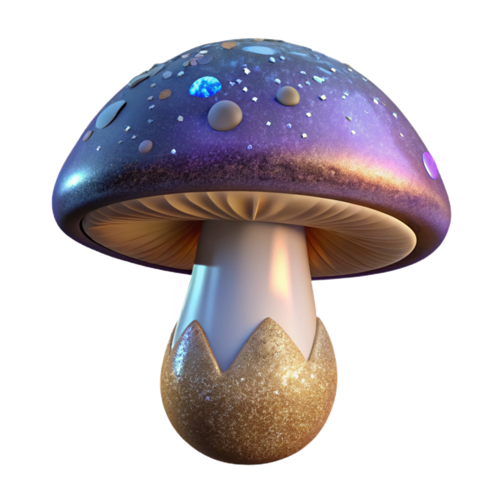 beautiful traditional Single Mushroom Front View Transparent Background professional png
