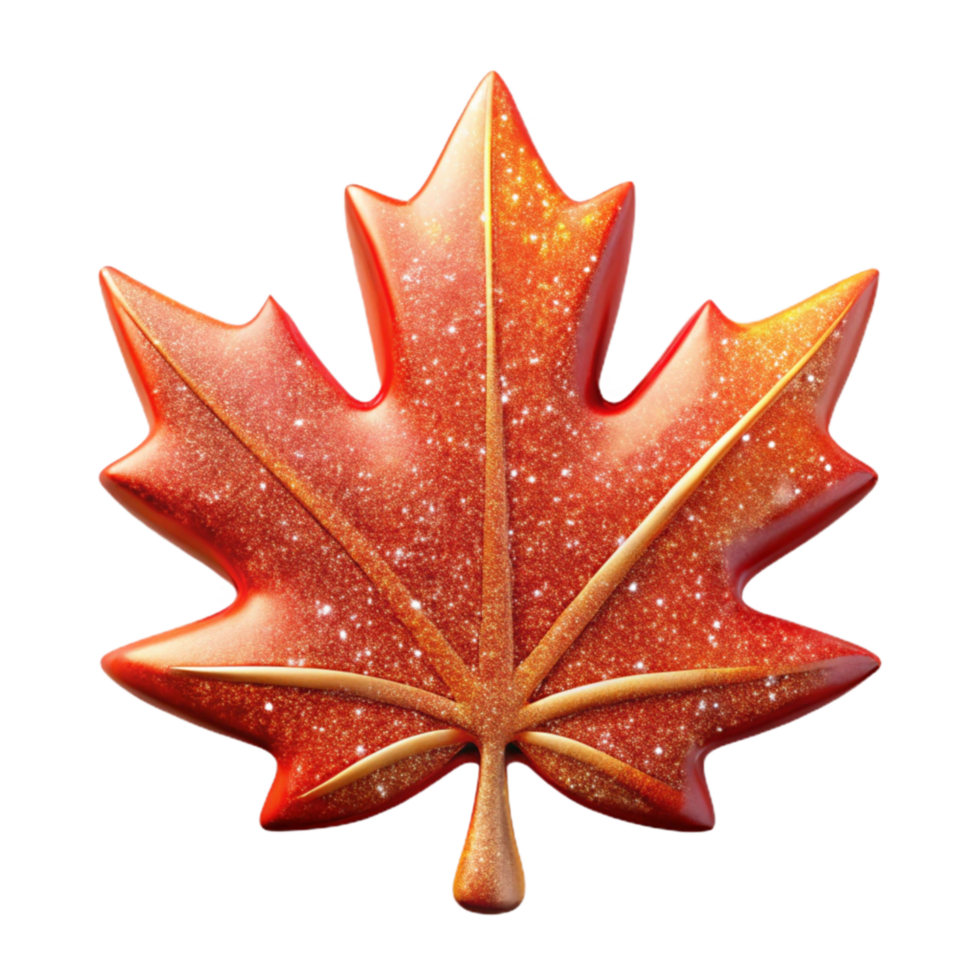 serene traditional Single Maple Leaf Cutout with Orange Red Color high quality png