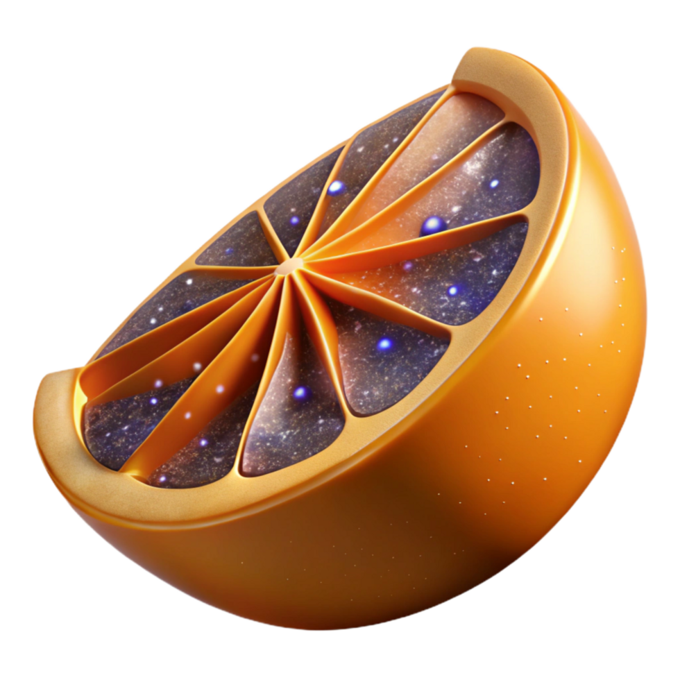 vibrant artistic Single Orange Slice Isolated Cutout high quality png