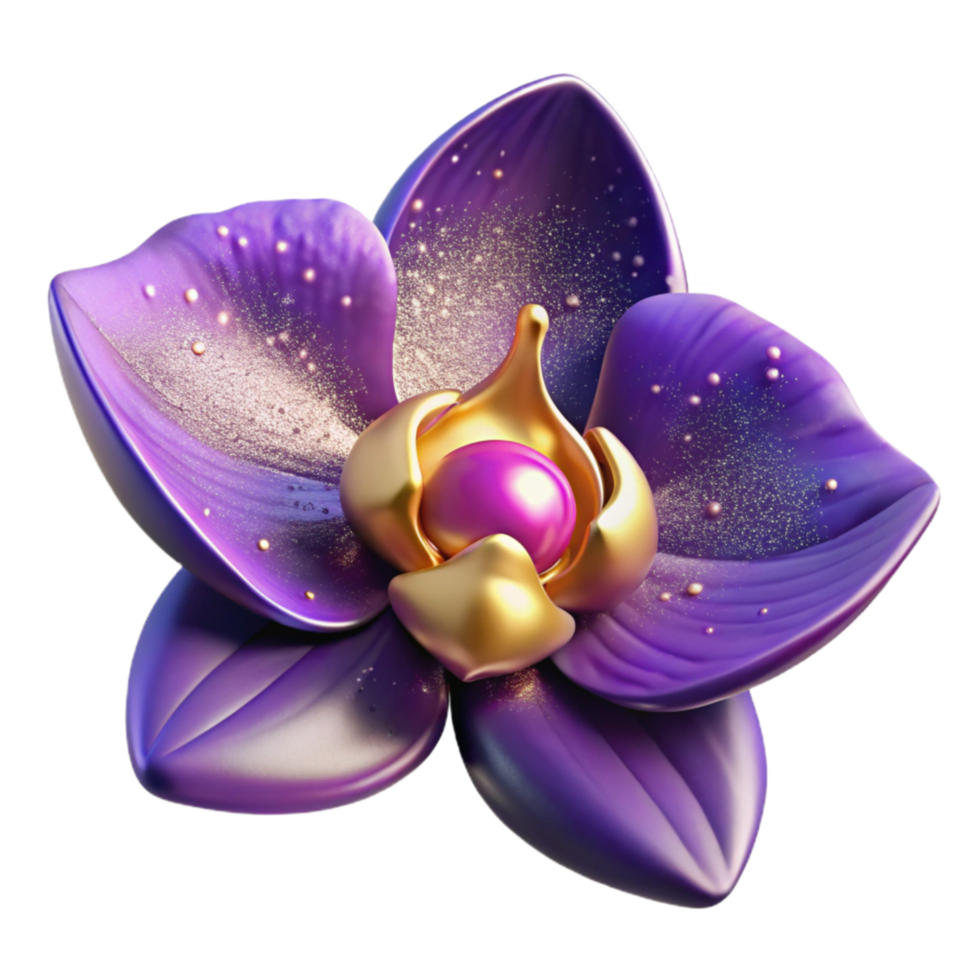 magnificent abstract Single Orchid Flower with Purple Petals Cutout high resolution png