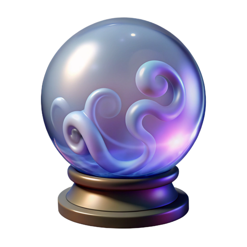 beautiful traditional A magic crystal ball, swirling mist inside exclusive png