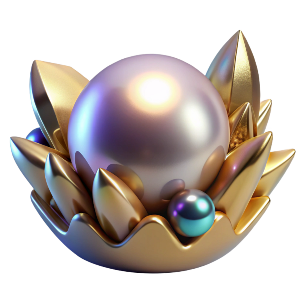 stunning modern Single Pearl Front View Transparent Background high resolution png