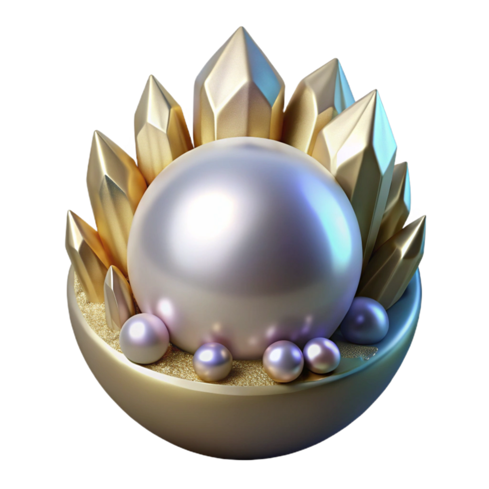 beautiful abstract Single Pearl Front View Transparent Background high resolution png