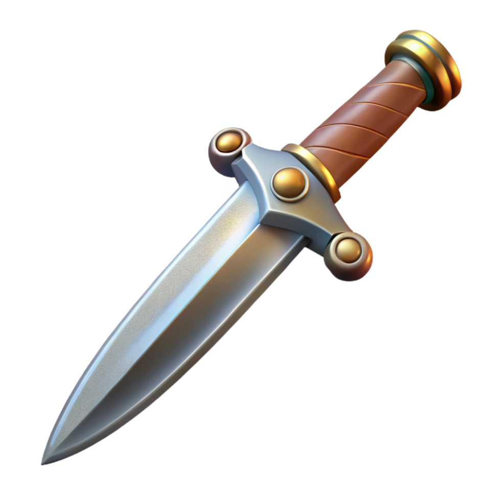 impressive modern A steel dagger, ornate handle, sharp blade authentic png