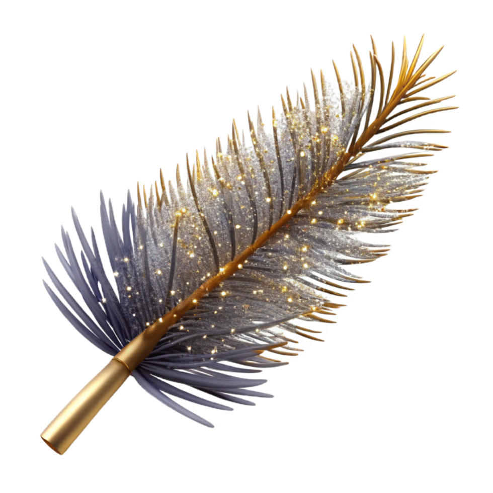 serene minimalist Single Pine Branch with Needles Close Up Isolated png