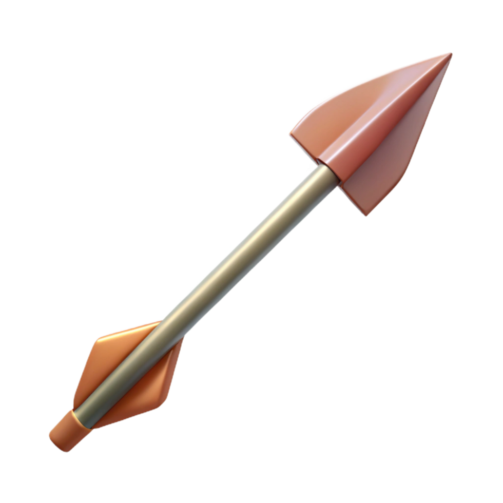 dramatic creative A single arrow, metal tip, fletching details genuine png