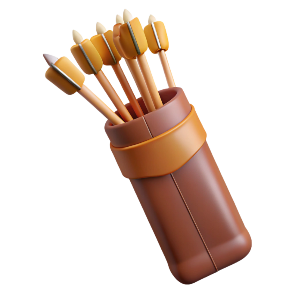 beautiful abstract A quiver full of arrows, fletching visible exclusive png