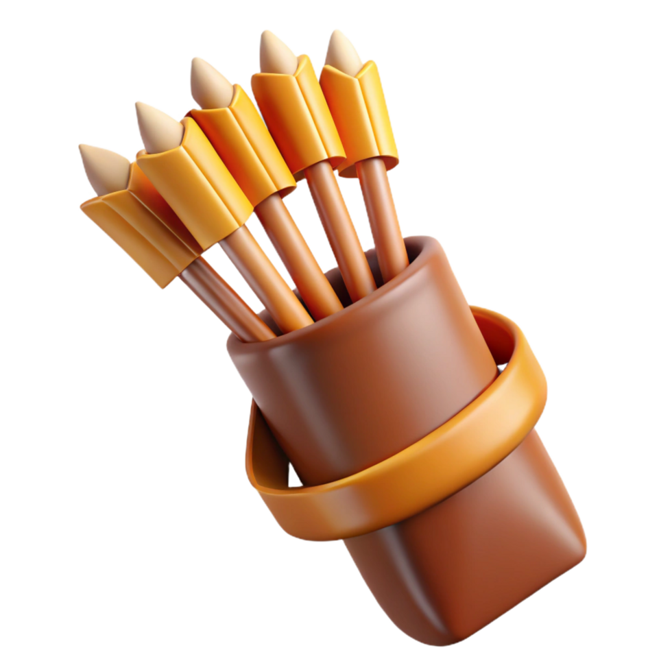 wonderful artistic A quiver full of arrows, fletching visible 4K png