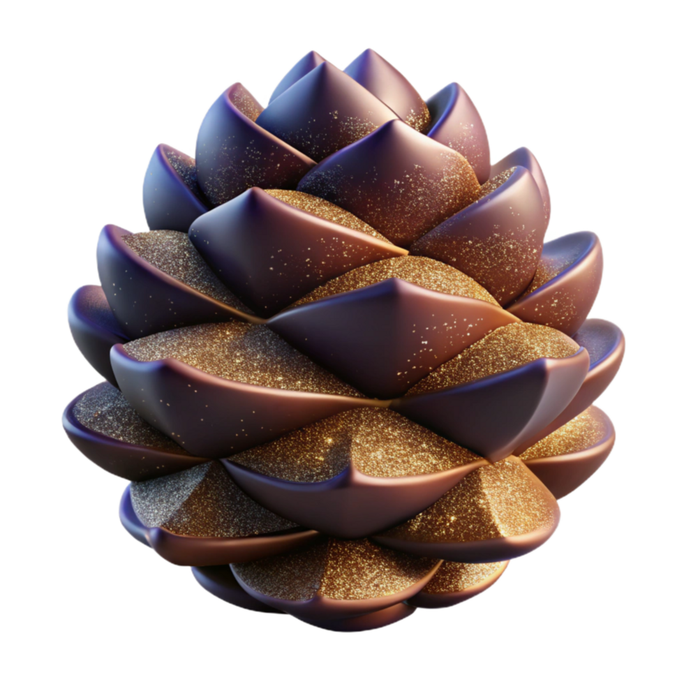 elegant contemporary Single Pine Cone Cutout with Brown Scales png