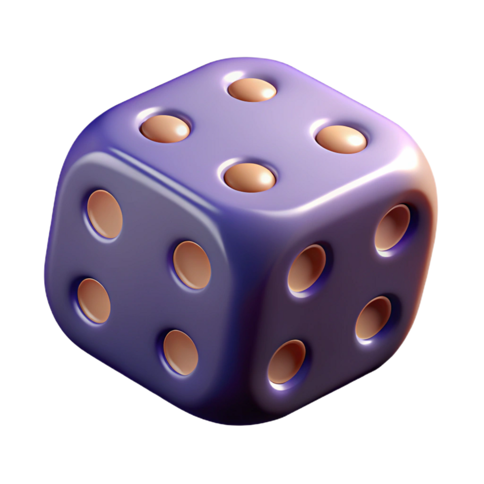 extraordinary artistic A dice, six-sided, showing a specific number authentic png