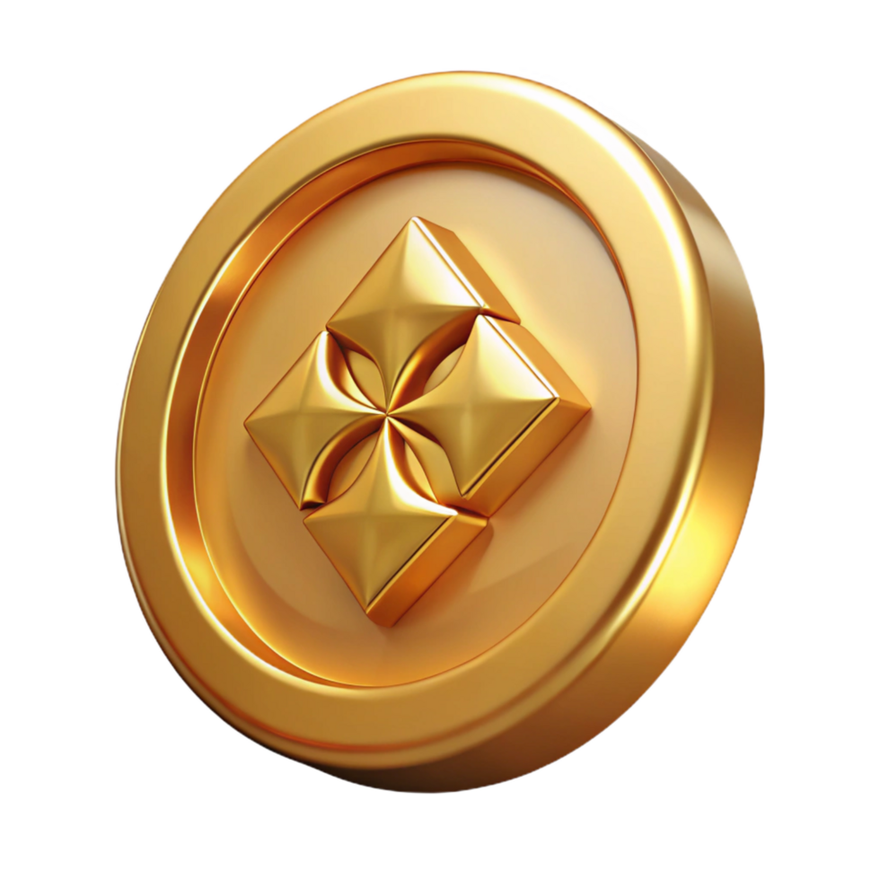stunning creative A coin, gold, detailed design high resolution png