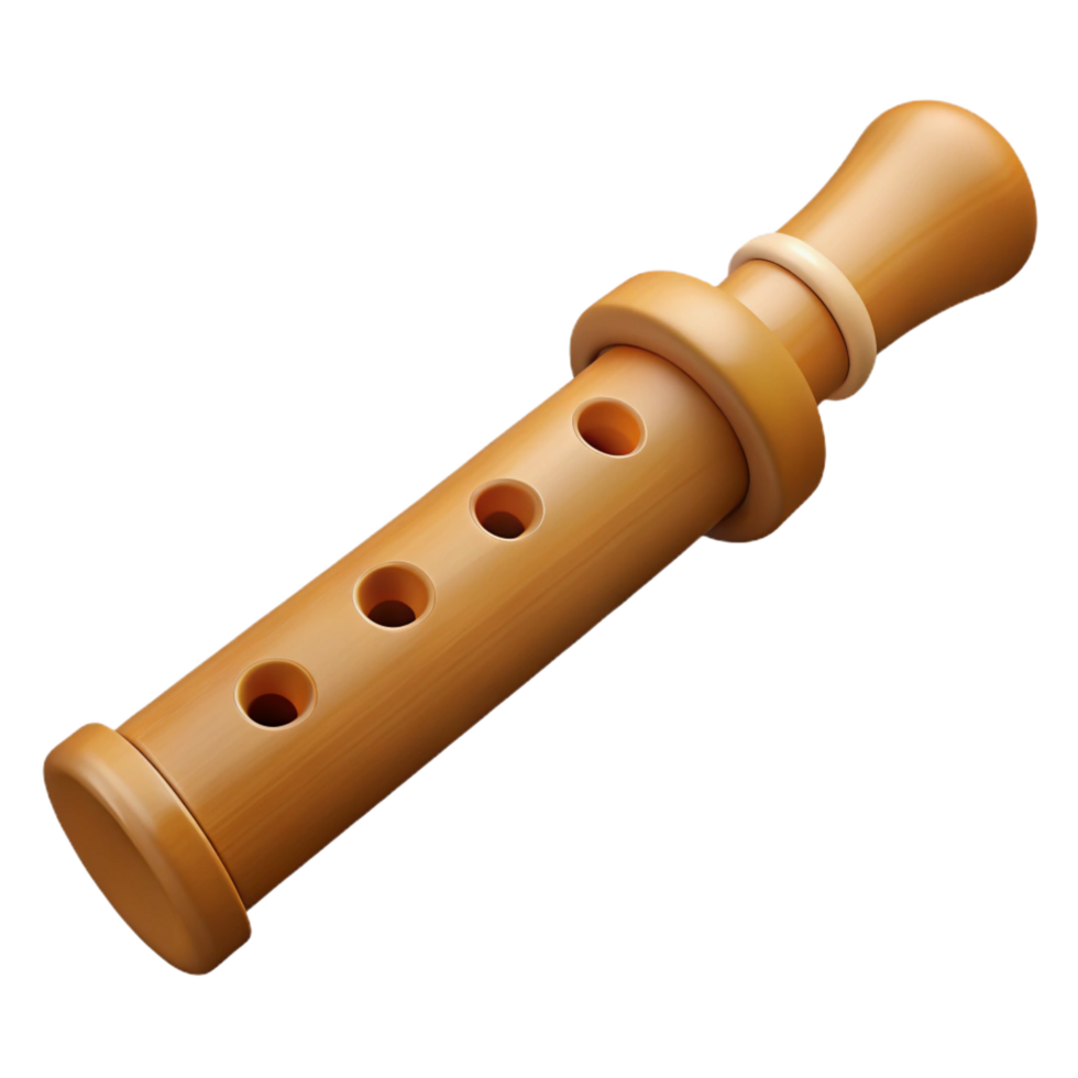 impressive abstract A flute, wooden, with finger holes detailed png