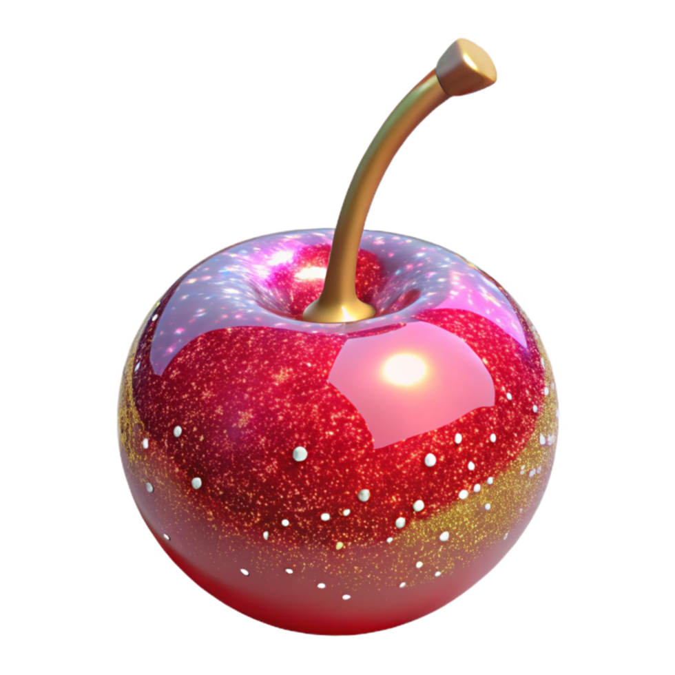 impressive traditional Single Red Cherry Stem Up Cutout Transparent Background high quality png