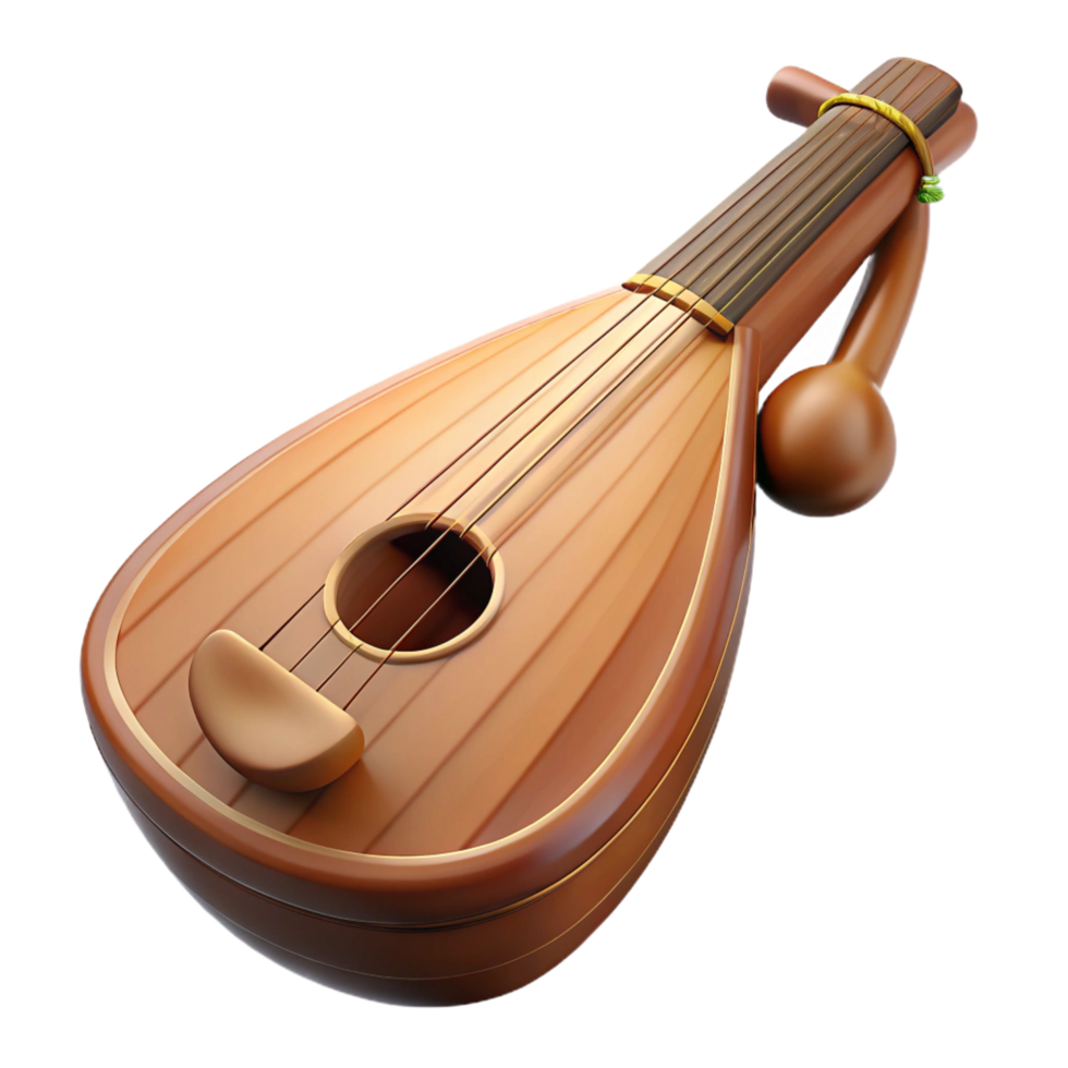 extraordinary abstract A lute, wooden, with strings genuine png