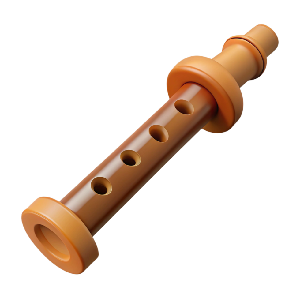 stunning classic A flute, wooden, with finger holes detailed png