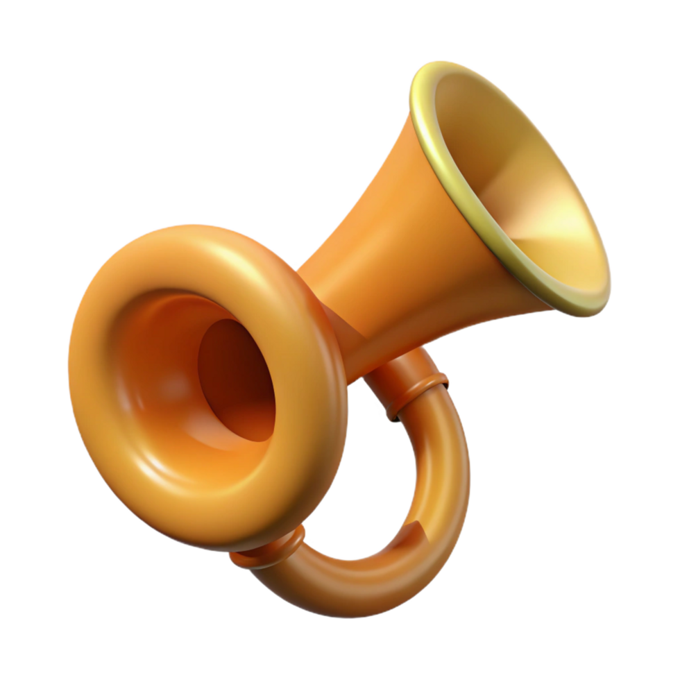 vibrant modern A horn, animal horn, with mouthpiece authentic png