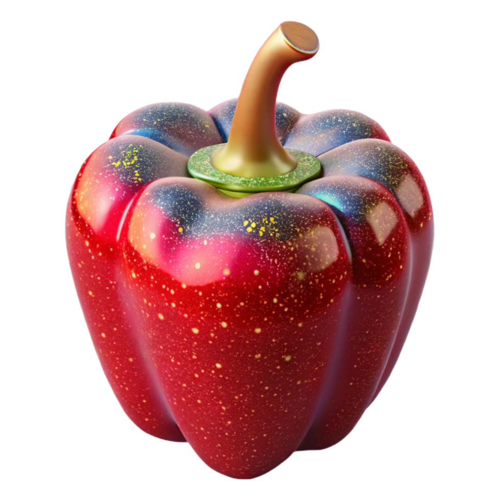 dramatic artistic Single Red Pepper Front View Transparent Background high resolution png