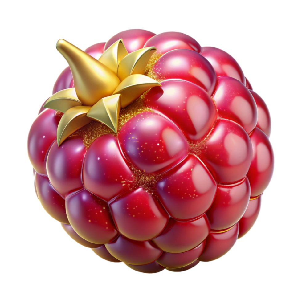 serene contemporary Single Red Raspberry Isolated Element original png