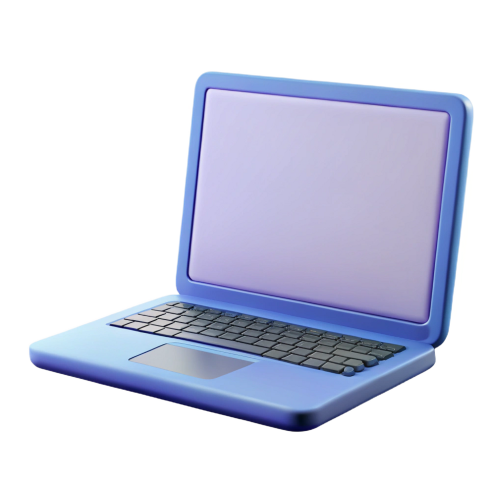 vibrant abstract Laptop computer with blank screen high quality png