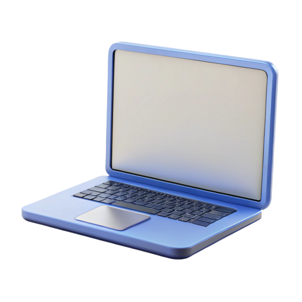 impressive vintage Laptop computer with blank screen high resolution png