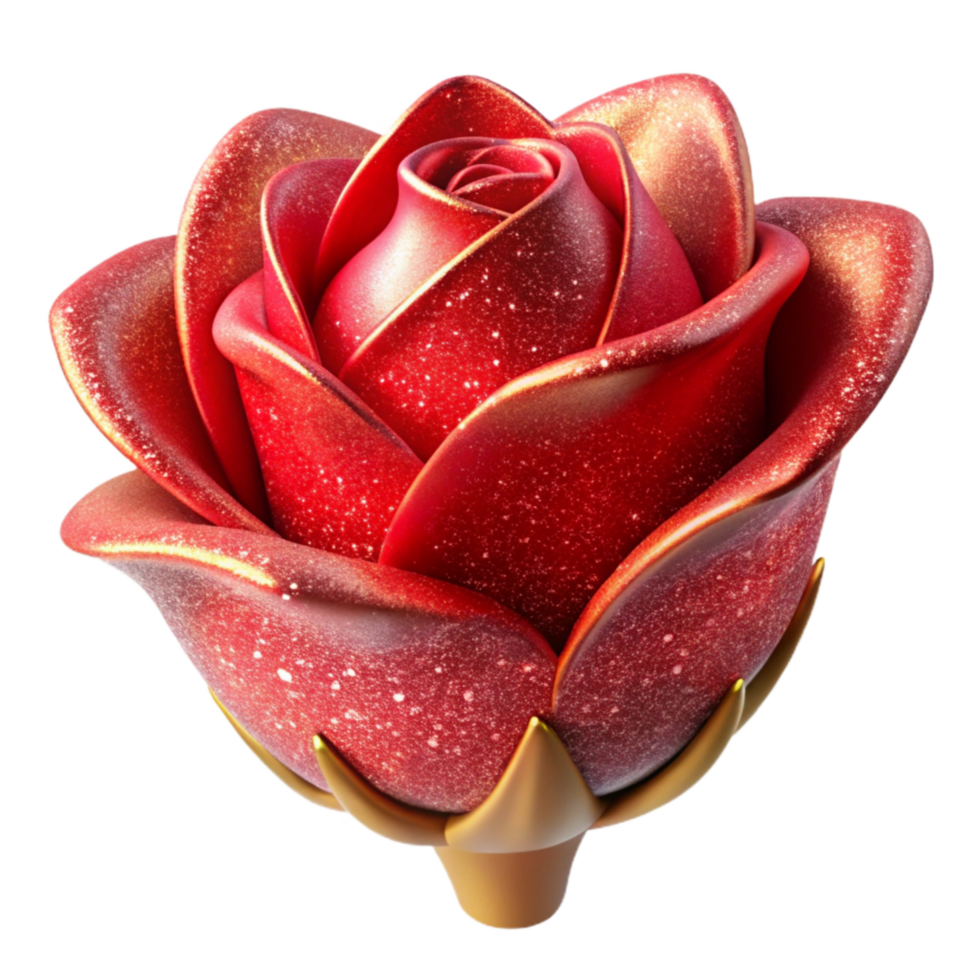 vibrant rustic Single Red Rose Bud Side View Isolated Element original png