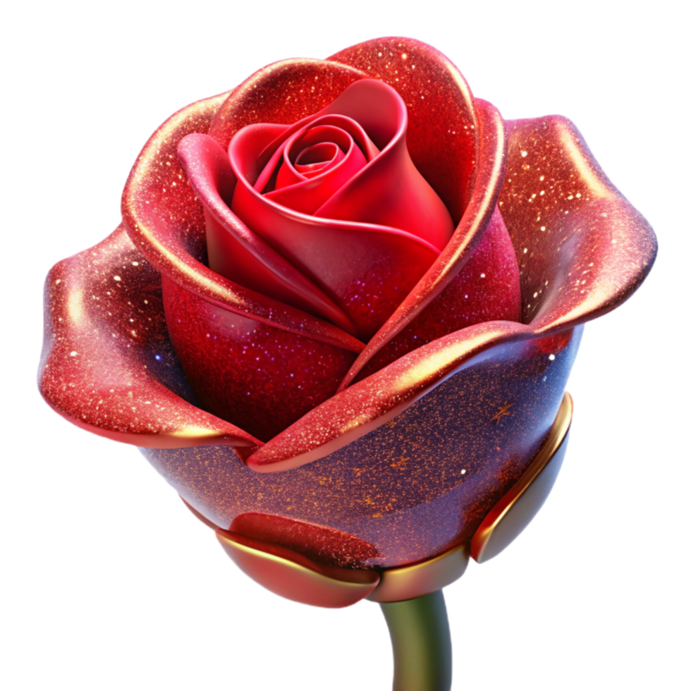 wonderful classic Single Red Rose Bud Side View Isolated Element original png