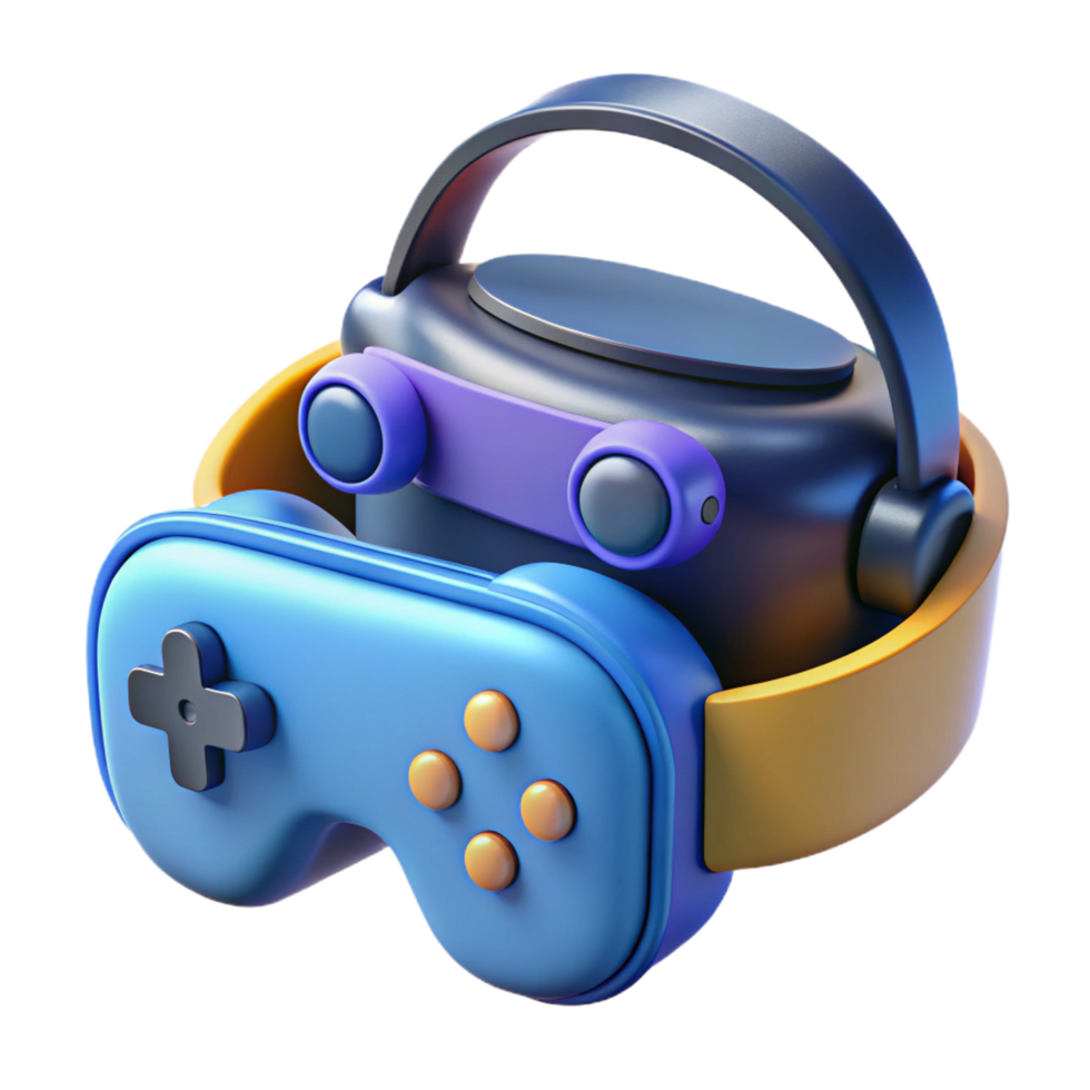 dramatic creative VR headset with controllers premium png