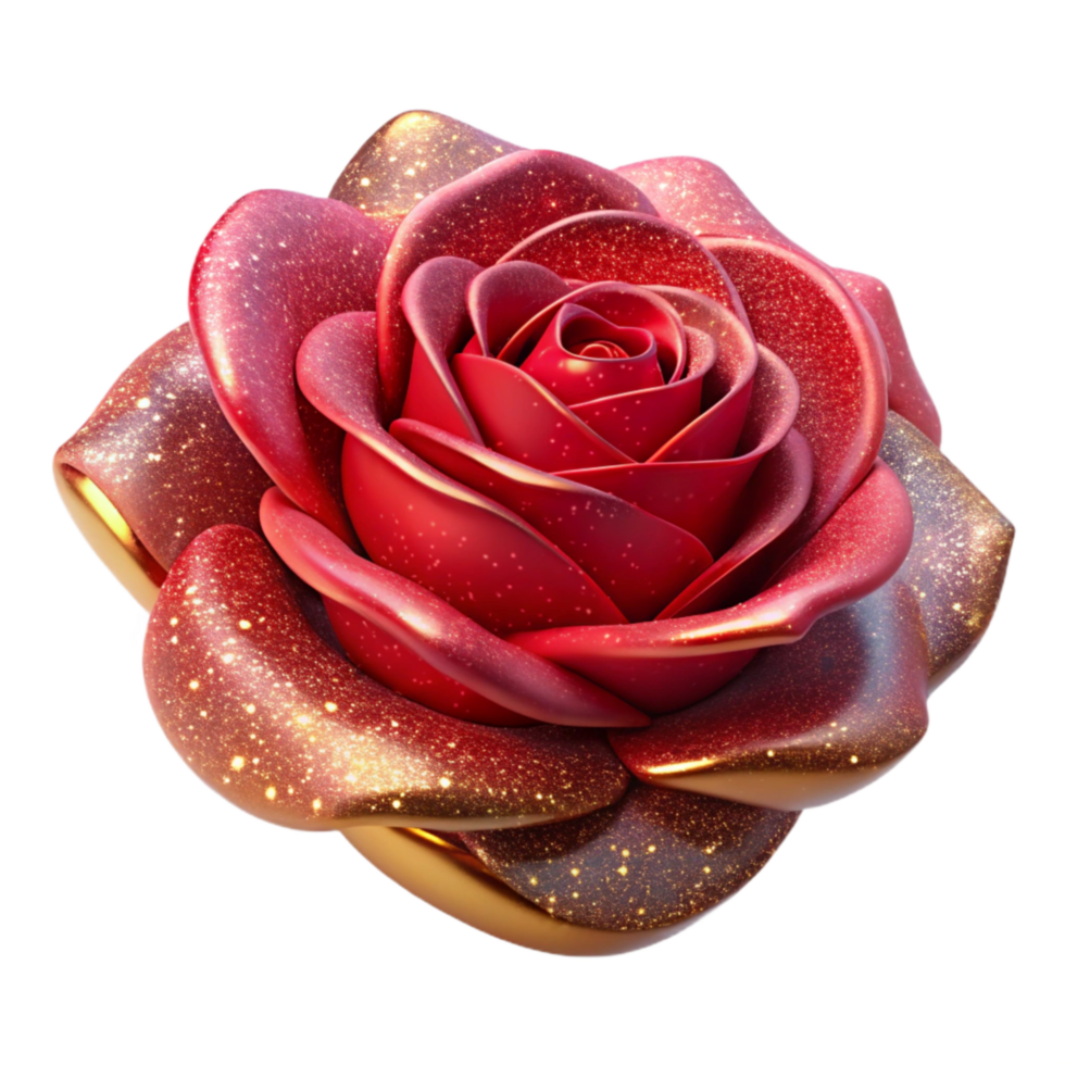serene classic Single Red Rose Representing Romance Isolated exclusive png