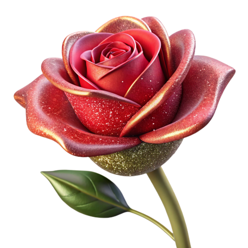 magnificent contemporary Single Red Rose with Thorns Isolated on Transparent Background detailed png