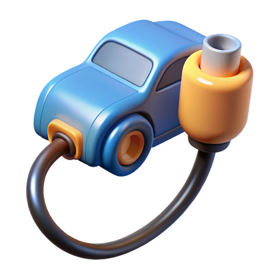 beautiful artistic Electric car charging cable 4K png