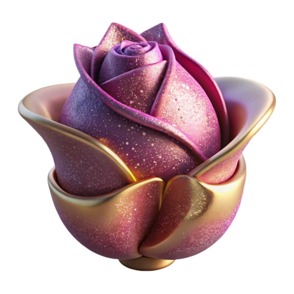 serene vintage Single Rosebud Side View Transparent Background high resolution png