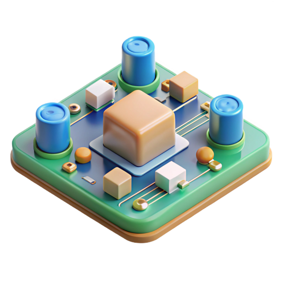 extraordinary artistic Circuit board with components premium png