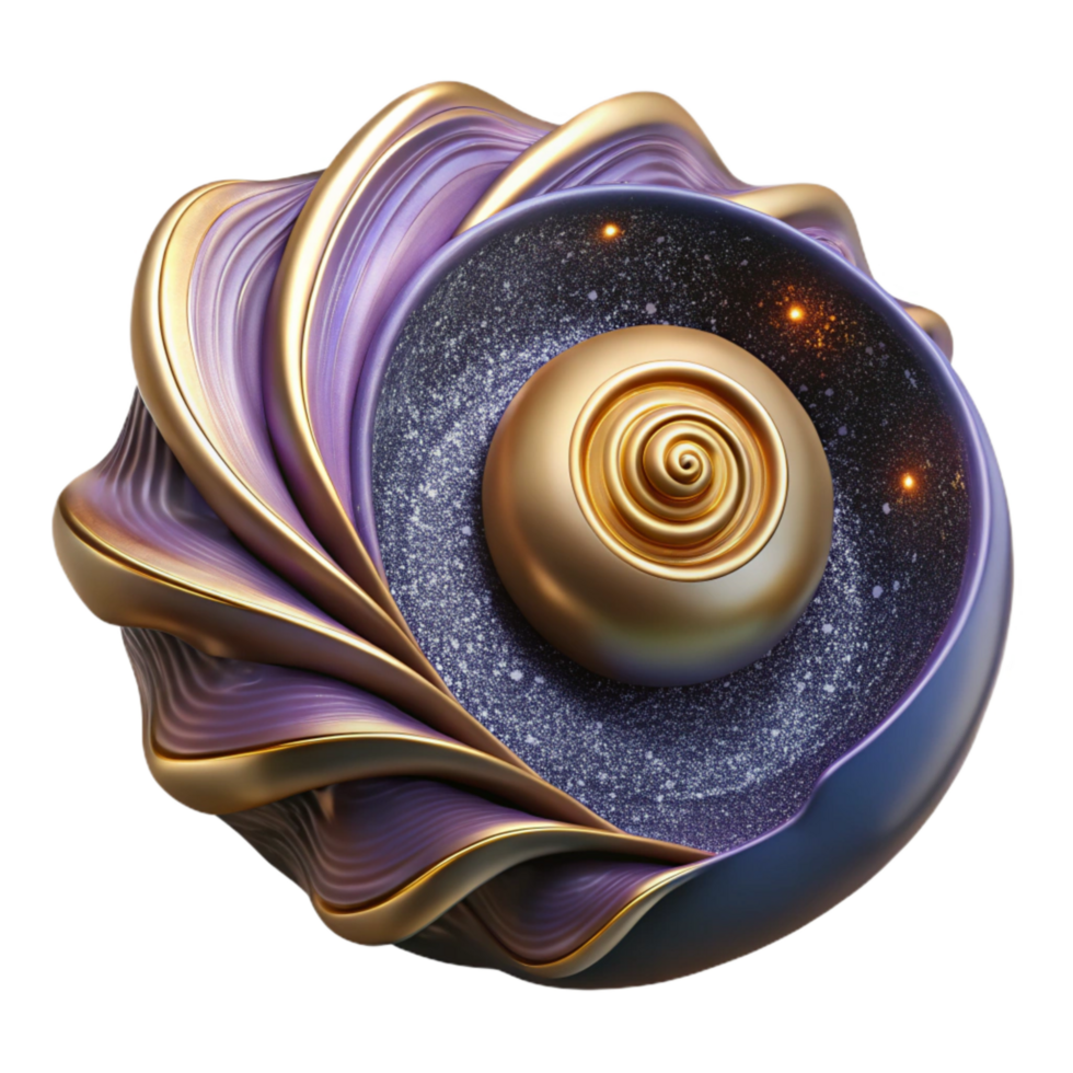 extraordinary modern Single Seashell Cutout with Spiral Pattern professional png