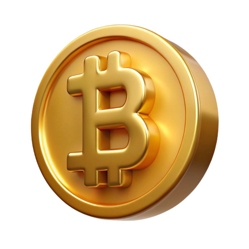 vibrant creative Bitcoin with gold texture detailed png