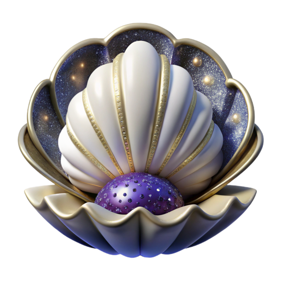 beautiful artistic Single Seashell Cutout with Spiral Pattern authentic png