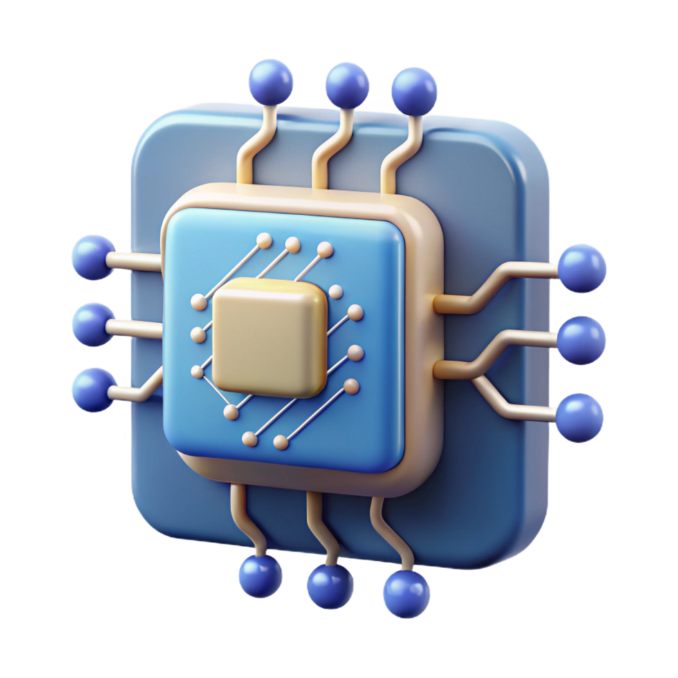 elegant modern Artificial intelligence chip with neural network design exclusive png