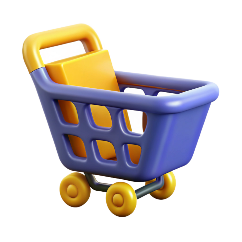 serene minimalist E-commerce shopping cart icon 4K png